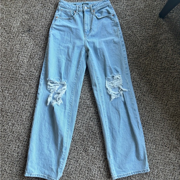 Light Blue Distressed Women's Jeans - Picture 3 of 9